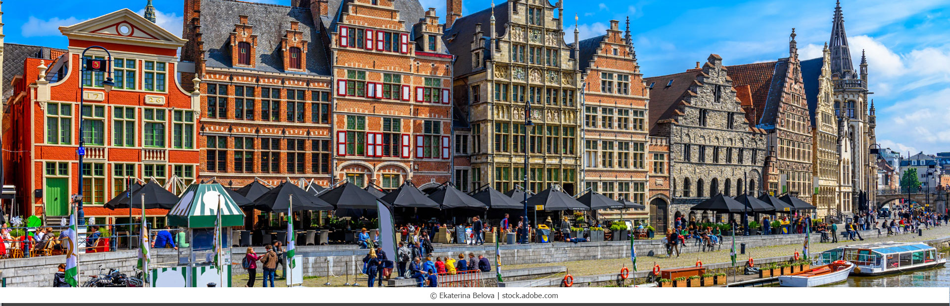 Graslei-Kai und Leie in Gent, Belgien