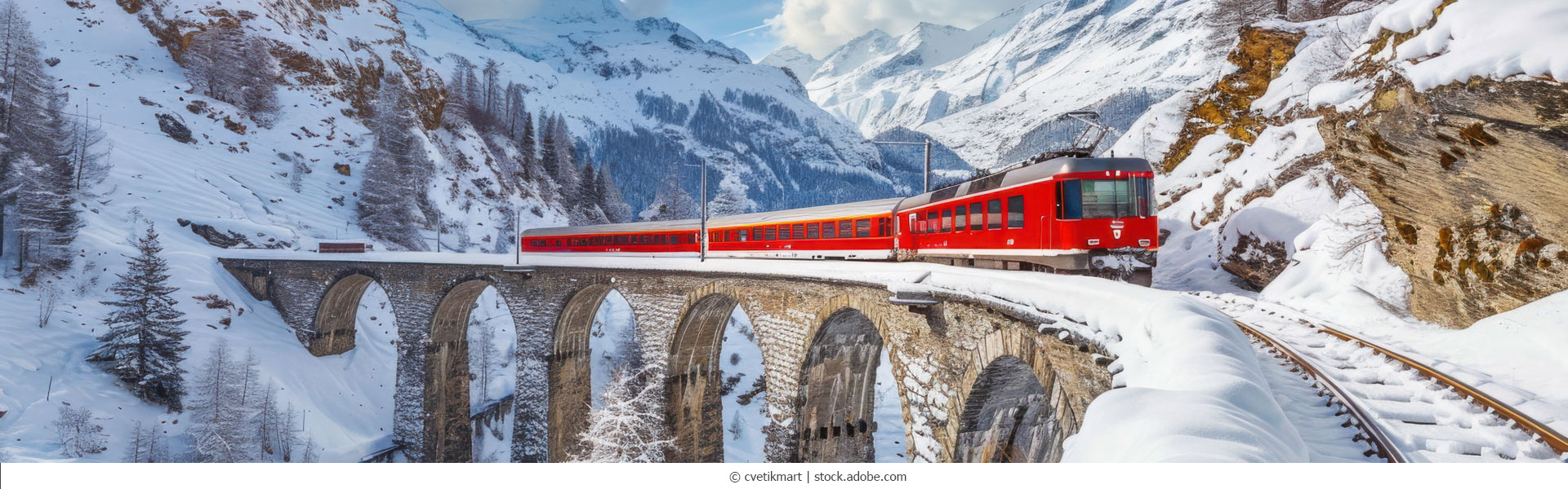 Galcier-Express-Schweiz über Viadukt