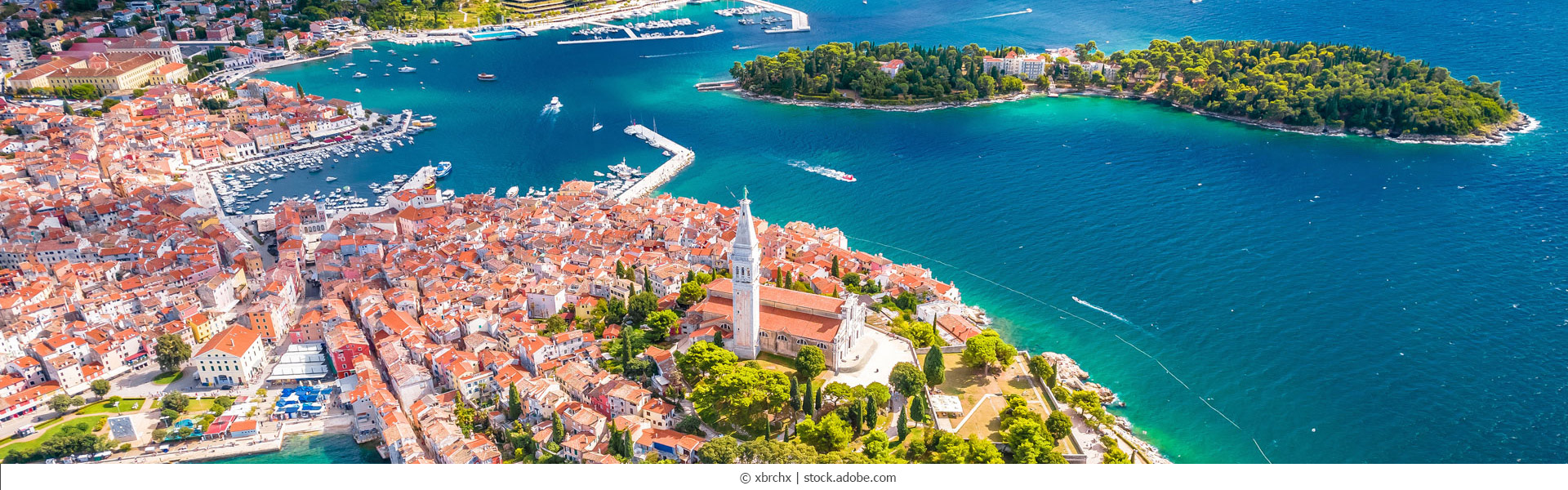Panoramablick auf die Altstadt von Rovinj