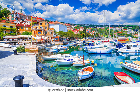 Opatija, Kroatien. Beliebter Ferienort an der Adriaküste