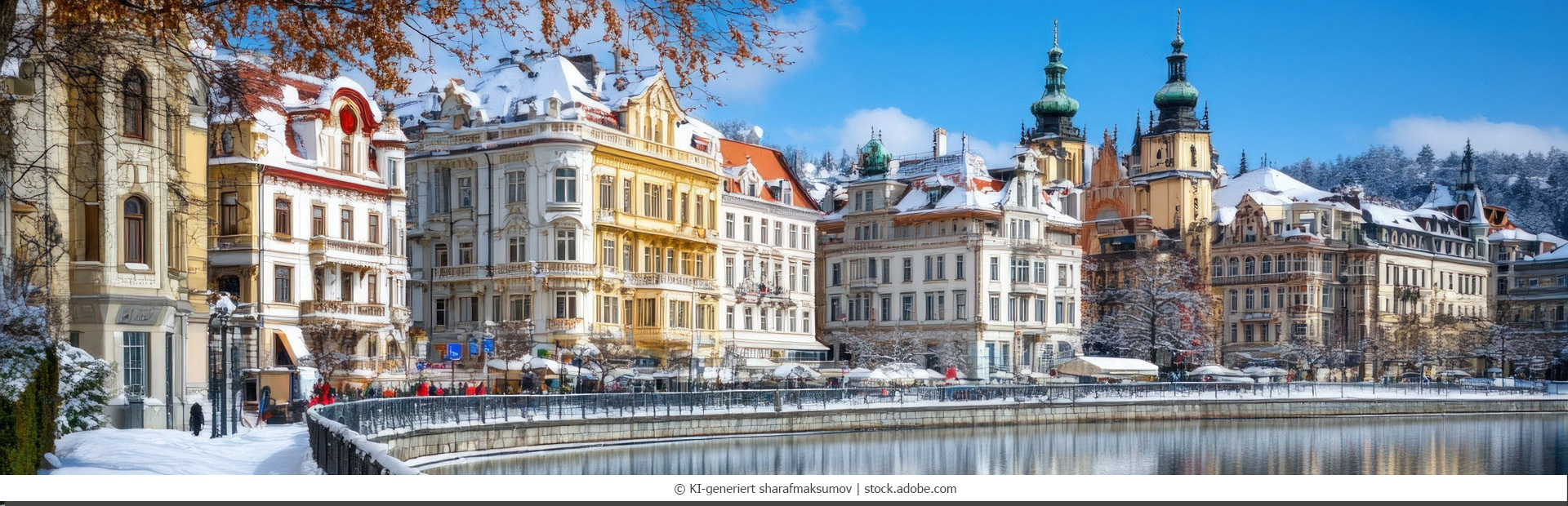 KI-gerneiertes Bild von Karlovy Vary im Winter