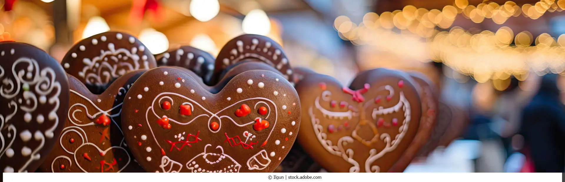 Lebkuchenherzen auf dem Weihnachtsmarkt