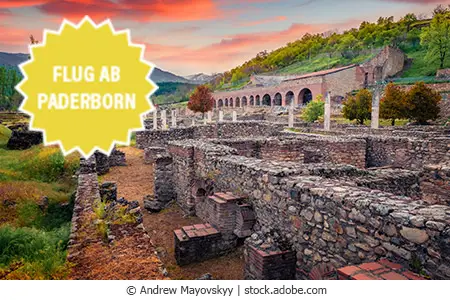 auto_awesome Meintest du: Sunset in Bitola town, North Macedonia, Europe. Exciting spring view of archaeological site - Heraclea Lyncestis. Historical site with ruins of Heraclea city. Architectural background. 184 / 5.000 Sonnenuntergang in der Stadt Bitola, Nordmazedonien