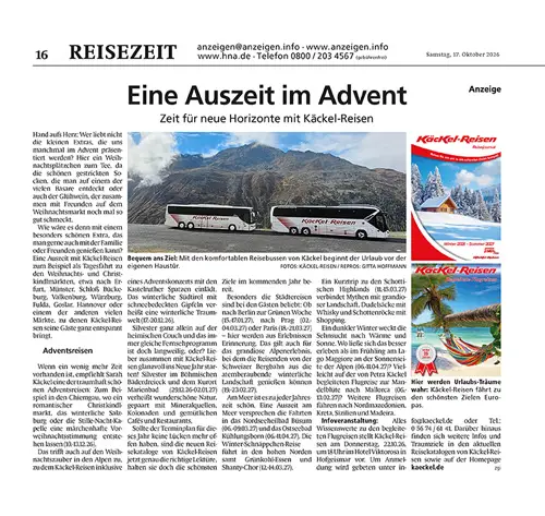 Annonce "Eine Auszeit im Advent"
